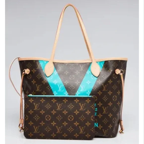 COLLECTION LOUIS VUITTON MM TURQUOISE WITH POUCH - Picture 1 of 16
